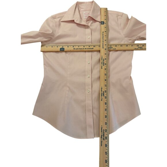 Brooks Brothers 346 Womens Size 0 Pink Fitted Button Down Shirt Non Iron Stretch - Picture 5 of 5